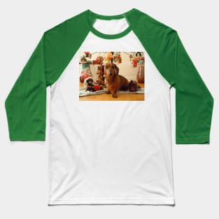 Christmas Dachshund (Version 1) Baseball T-Shirt